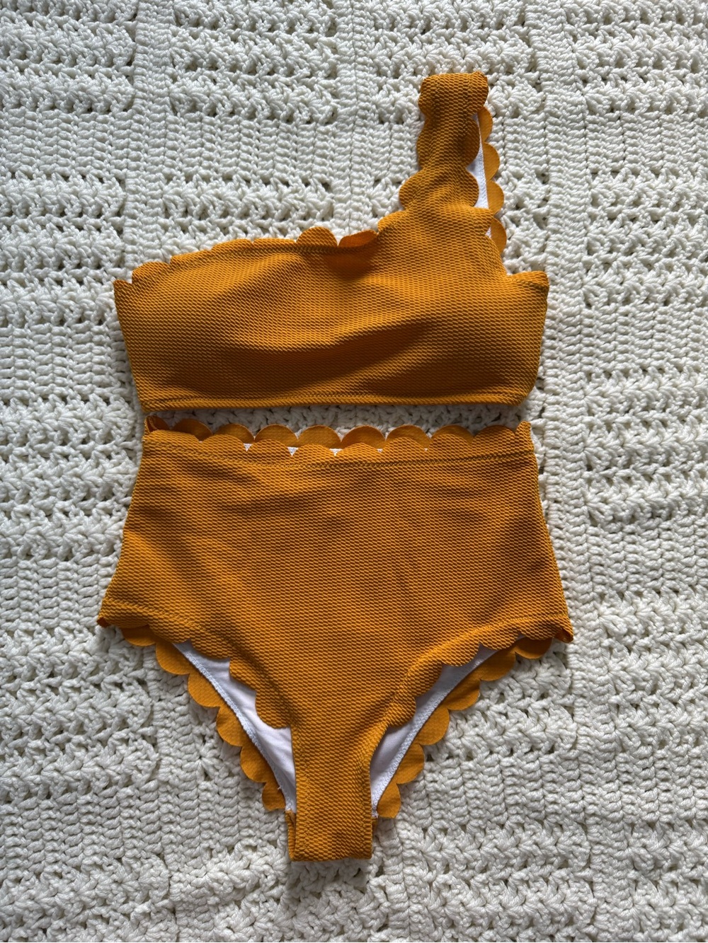 Scalloped Mustard Swim Set